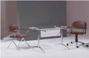 Mesa de Reunio com tampo de vidro