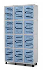 Roupeiro de ao com 12 portas FURADAS