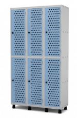 Roupeiro de ao com 6 portas FURADAS